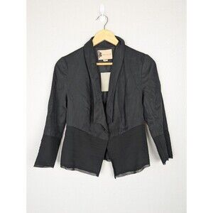 Fleur Wood Black Tencel Womens Jacket 0